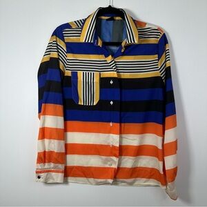 Sacada Women’s Striped Multicolor Button-Up Shirt Size L?